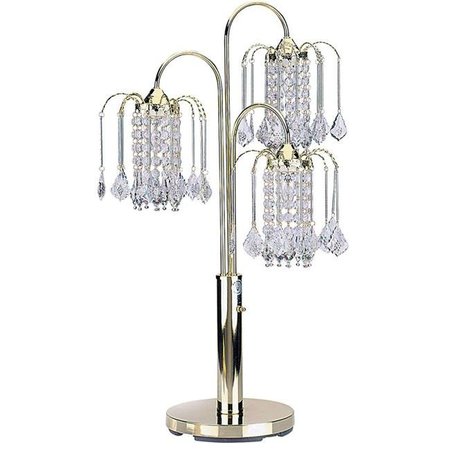 ORE FURNITURE Ore Furniture 716G 34 in. Polished Brass Table Lamp With Crystal-Inspired Shades 716G